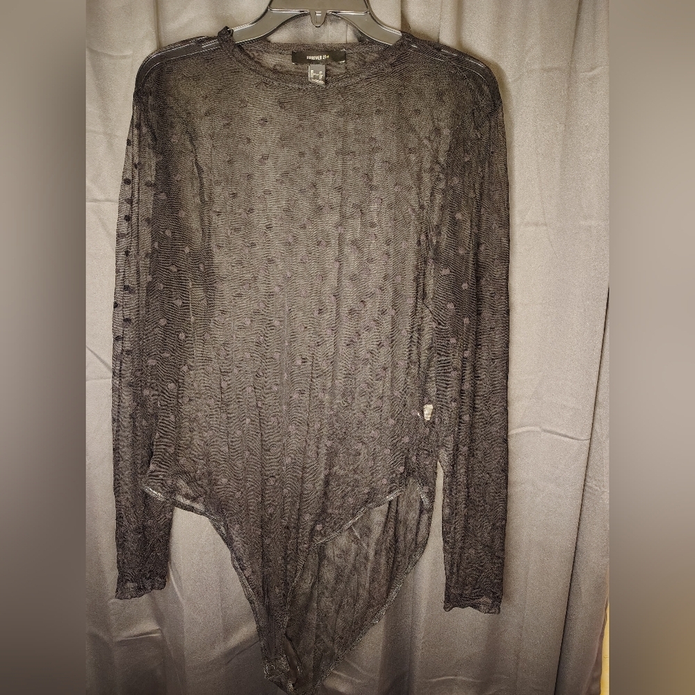 Forever 21 Black Asymmetrical Bodysuit